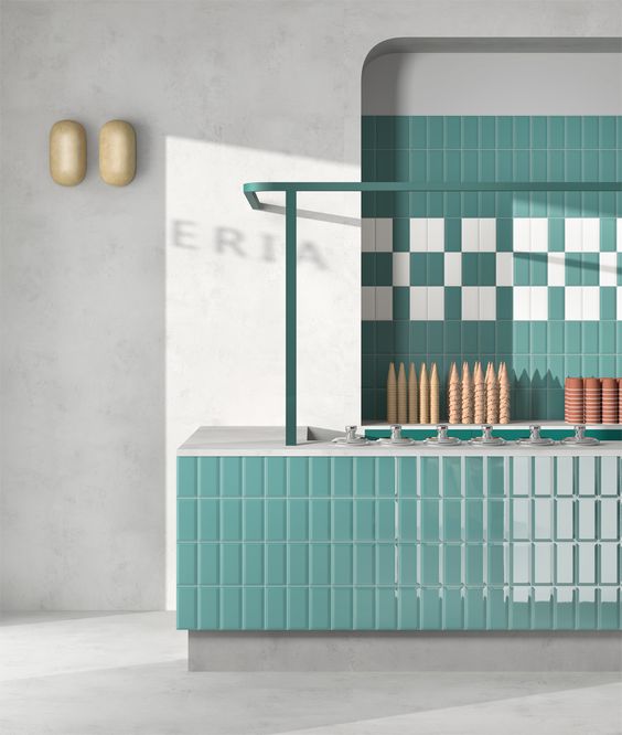Piastrella Ceramica Vogue “Bisello Trasparenze Turchese”