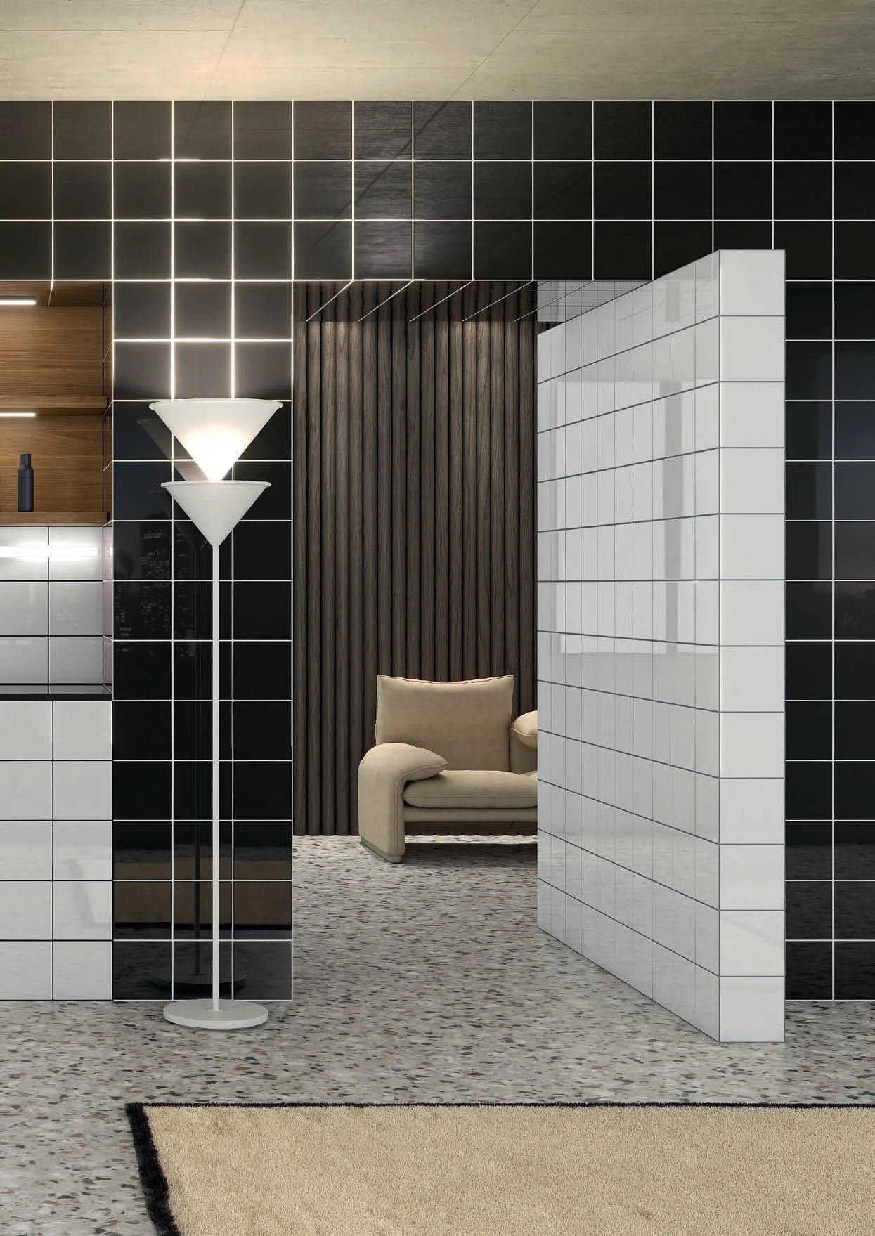 Piastrella Ceramica Vogue “System Trasparenze Nero”